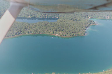 Pinewoods camp seen from the air